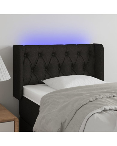 Tête de lit à LED Noir 83x16x78/88 cm Tissu | Mobilier & Déco