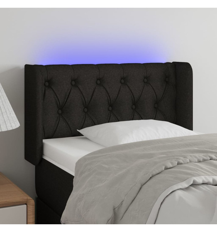 Tête de lit à LED Noir 83x16x78/88 cm Tissu | Mobilier & Déco