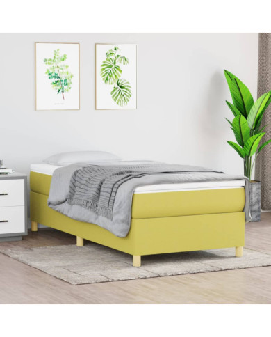 Cadre de lit sans matelas vert 90x190 cm tissu | Mobilier & Déco