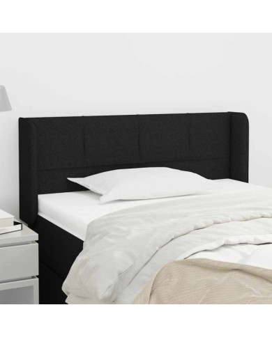 Tête de lit avec oreilles Noir 83x16x78/88 cm Tissu | Mobilier & Déco