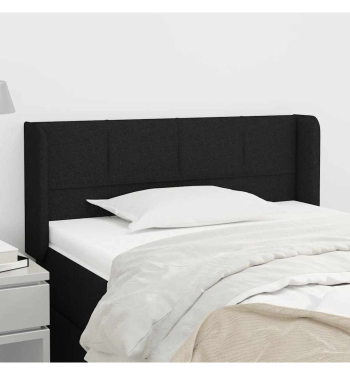 Tête de lit avec oreilles Noir 83x16x78/88 cm Tissu | Mobilier & Déco