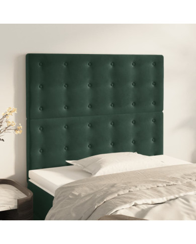 Têtes de lit 2 pcs Vert foncé 100x5x78/88 cm Velours | Mobilier & Déco