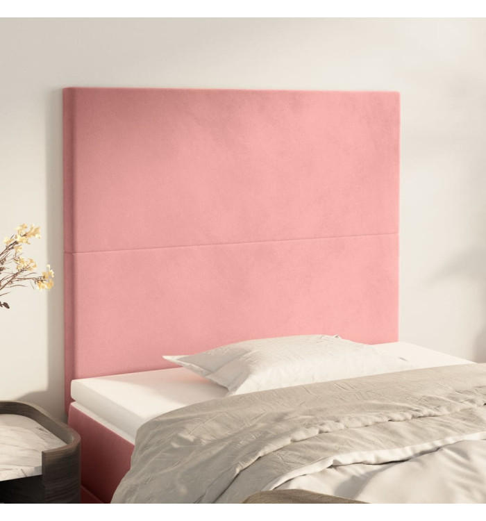 Têtes de lit 2 pcs Rose 80x5x78/88 cm Velours | Mobilier & Déco