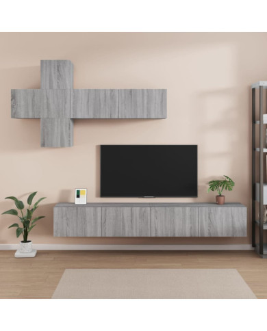 Ensemble de meubles TV 7 pcs Sonoma gris Bois d'ingénierie | Mobilier & Déco