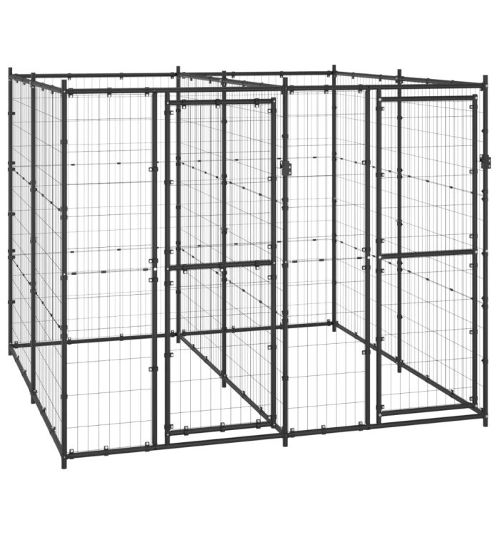 Chenil d'extérieur pour chiens Acier 4,84 m² | Mobilier & Déco