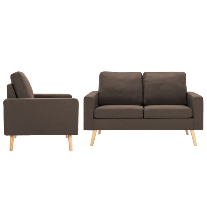 Ensemble de canapés 2 pcs Tissu Marron | Mobilier & Déco