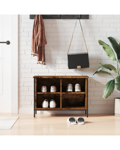 Armoire à chaussures chêne fumé 69x35x50 cm bois d'ingénierie | Mobilier & Déco
