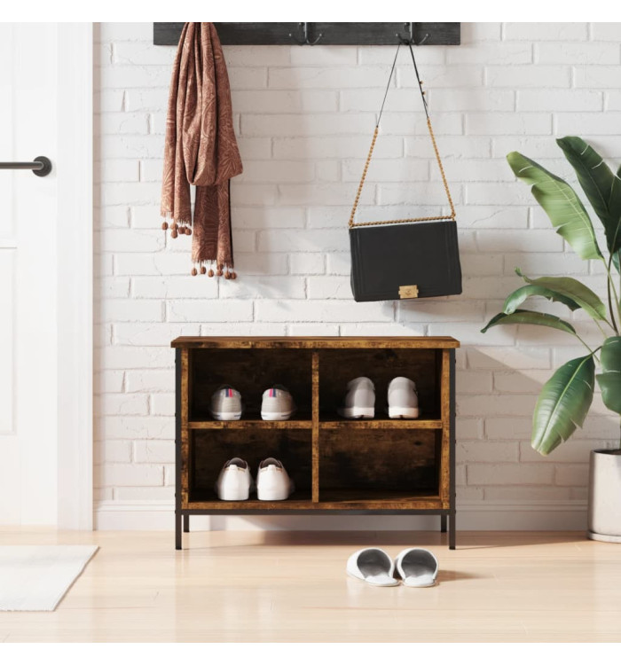 Armoire à chaussures chêne fumé 69x35x50 cm bois d'ingénierie | Mobilier & Déco