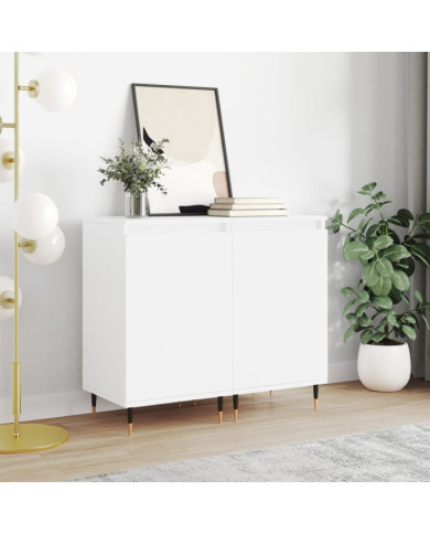 Buffets 2 pcs blanc 40x35x70 cm bois d’ingénierie | Mobilier & Déco