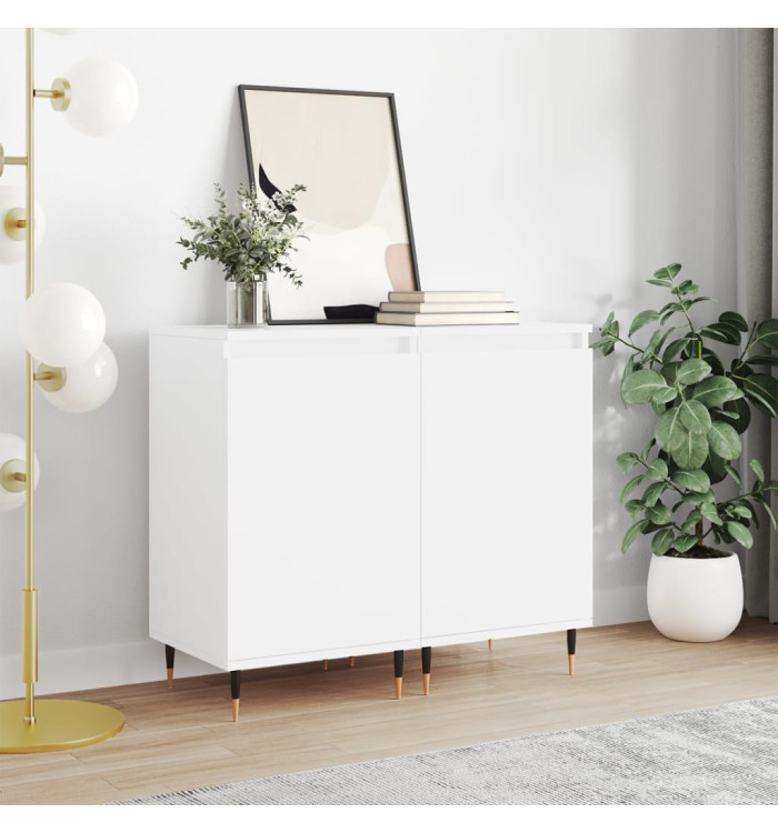 Buffets 2 pcs blanc 40x35x70 cm bois d’ingénierie | Mobilier & Déco