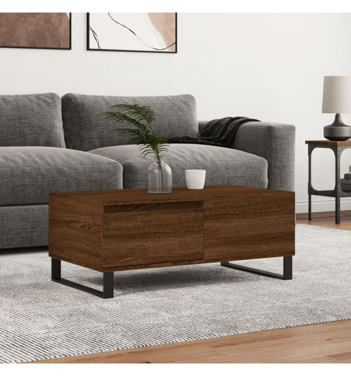 Table basse Chêne marron 90x50x36,5 cm Bois d'ingénierie | Mobilier & Déco