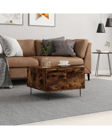 Table basse chêne fumé 55x55x36,5 cm bois d'ingénierie | Mobilier & Déco