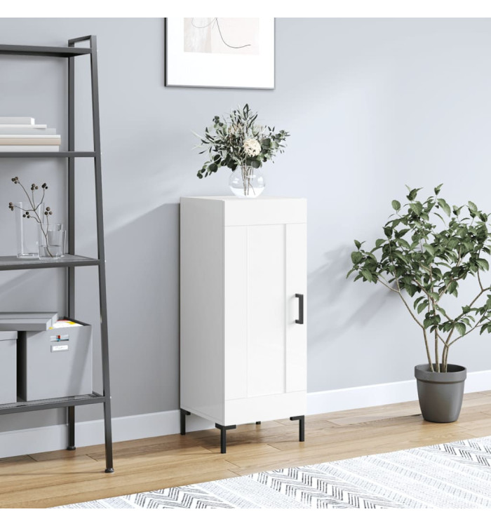 Buffet Blanc brillant 34,5x34x90 cm Bois d'ingénierie | Mobilier & Déco