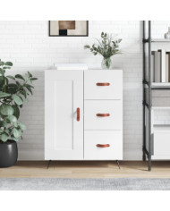 Buffet Blanc brillant 69,5x34x90 cm Bois d'ingénierie | Mobilier & Déco