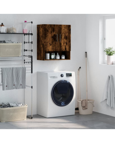 Armoire murale chêne fumé 60x31x70 cm bois d'ingénierie | Mobilier & Déco
