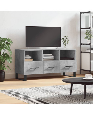 Meuble TV gris béton 102x36x50 cm bois d'ingénierie | Mobilier & Déco
