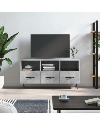 Meuble TV gris béton 102x36x50 cm bois d'ingénierie | Mobilier & Déco