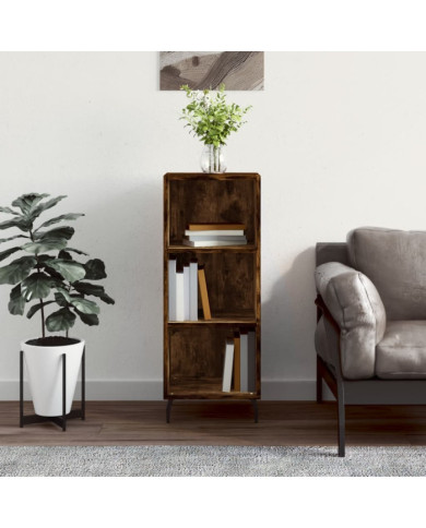 Buffet chêne fumé 34,5x32,5x90 cm bois d'ingénierie | Mobilier & Déco