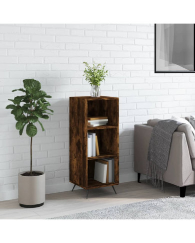 Armoire à étagères chêne fumé 34,5x32,5x90 cm bois d'ingénierie | Mobilier & Déco