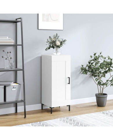 Buffet Blanc brillant 34,5x34x90 cm Bois d'ingénierie | Mobilier & Déco