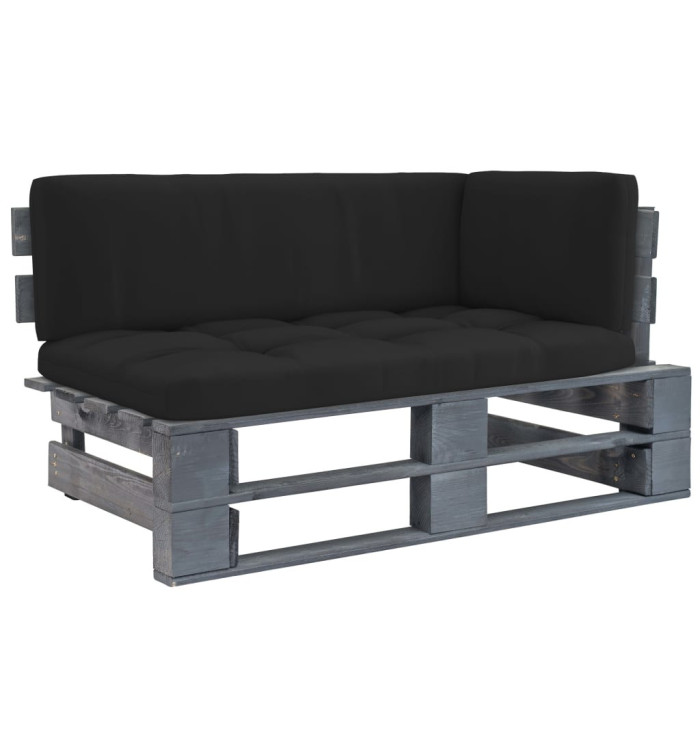 Canapé d'angle palette de jardin Gris Bois de pin imprégné | Mobilier & Déco