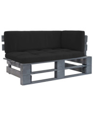 Canapé d'angle palette de jardin Gris Bois de pin imprégné | Mobilier & Déco