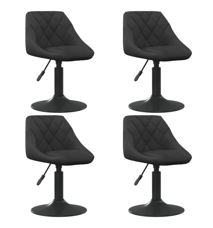 Chaises pivotantes à manger lot de 4 noir velours | Mobilier & Déco