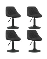 Chaises pivotantes à manger lot de 4 noir velours | Mobilier & Déco