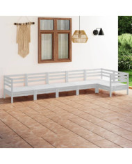 Salon de jardin 6 pcs Bois de pin massif Blanc | Mobilier & Déco