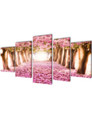 Set de toiles murales imprimées Cerisiers en fleurs 100 x 50 cm | Mobilier & Déco