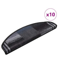 Tapis d'escalier autoadhésifs 10 pcs 65x21x4 cm Noir et gris | Mobilier & Déco