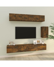Ensemble de meubles TV 6 pcs Chêne fumé Bois d'ingénierie | Mobilier & Déco