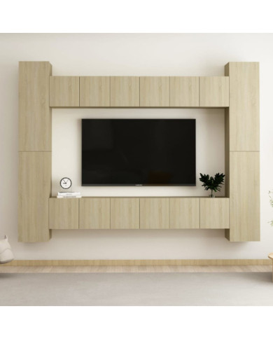 Ensemble de meubles TV 10 pcs Chêne sonoma Bois d'ingénierie | Mobilier & Déco