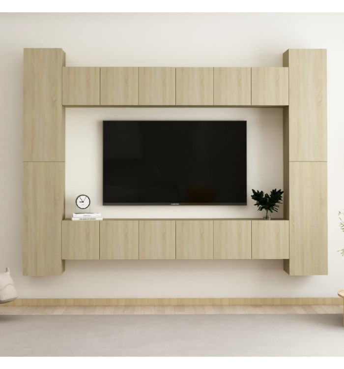 Ensemble de meubles TV 10 pcs Chêne sonoma Bois d'ingénierie | Mobilier & Déco