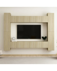 Ensemble de meubles TV 10 pcs Chêne sonoma Bois d'ingénierie | Mobilier & Déco