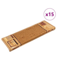 Tapis d'escalier autocollants 15 pcs 65x21x4 cm Beige | Mobilier & Déco
