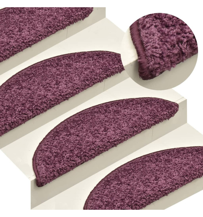 Tapis de marches d'escalier 15 pcs Violet foncé 65x21x4 cm | Mobilier & Déco
