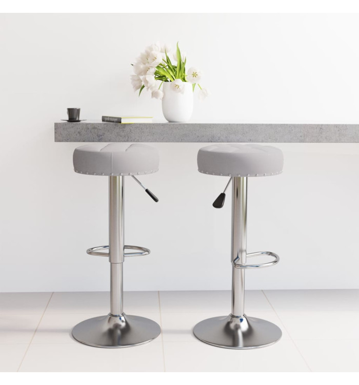 Tabourets de bar lot de 2 gris tissu | Mobilier & Déco