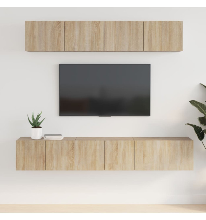 Ensemble de meubles TV 5 pcs Chêne sonoma Bois d'ingénierie | Mobilier & Déco
