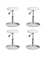 Chaises à manger lot de 4 blanc similicuir | Mobilier & Déco