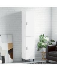 Buffet haut Blanc 34,5x34x180 cm Bois d'ingénierie | Mobilier & Déco