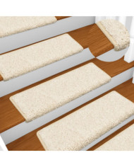 Tapis d'escalier 15 pcs 65x21x4 cm Blanc | Mobilier & Déco