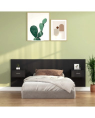 Tête de lit avec armoires Noir Bois d’ingénierie | Mobilier & Déco