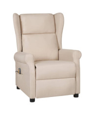 Fauteuil de massage Crème Tissu | Mobilier & Déco