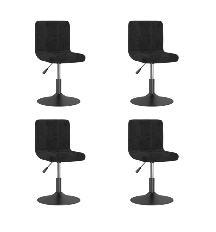 Chaises pivotantes à manger lot de 4 noir velours | Mobilier & Déco