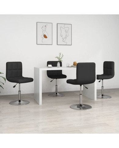 Chaises à manger lot de 4 noir similicuir | Mobilier & Déco