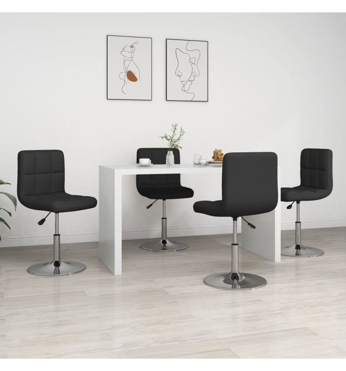 Chaises à manger lot de 4 noir similicuir | Mobilier & Déco