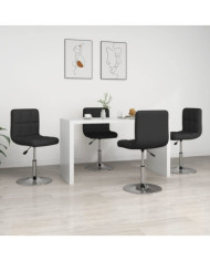 Chaises à manger lot de 4 noir similicuir | Mobilier & Déco