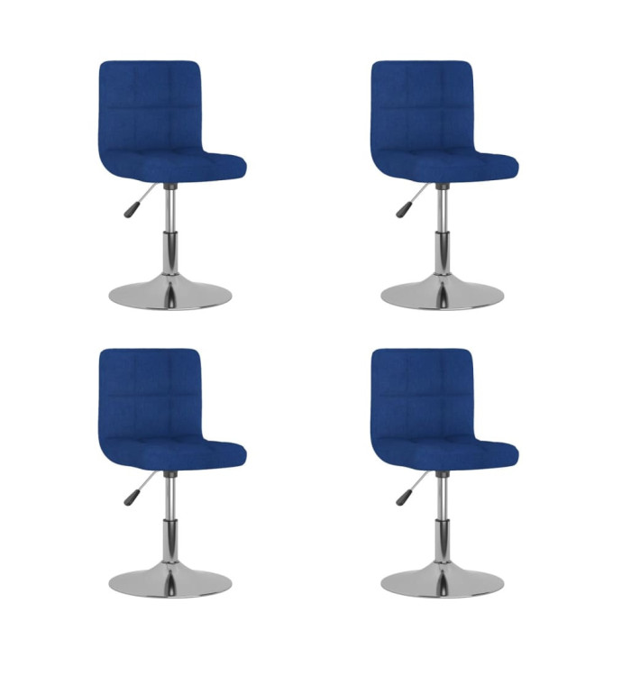 Chaises pivotantes à manger lot de 4 bleu tissu | Mobilier & Déco