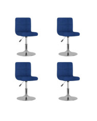 Chaises pivotantes à manger lot de 4 bleu tissu | Mobilier & Déco